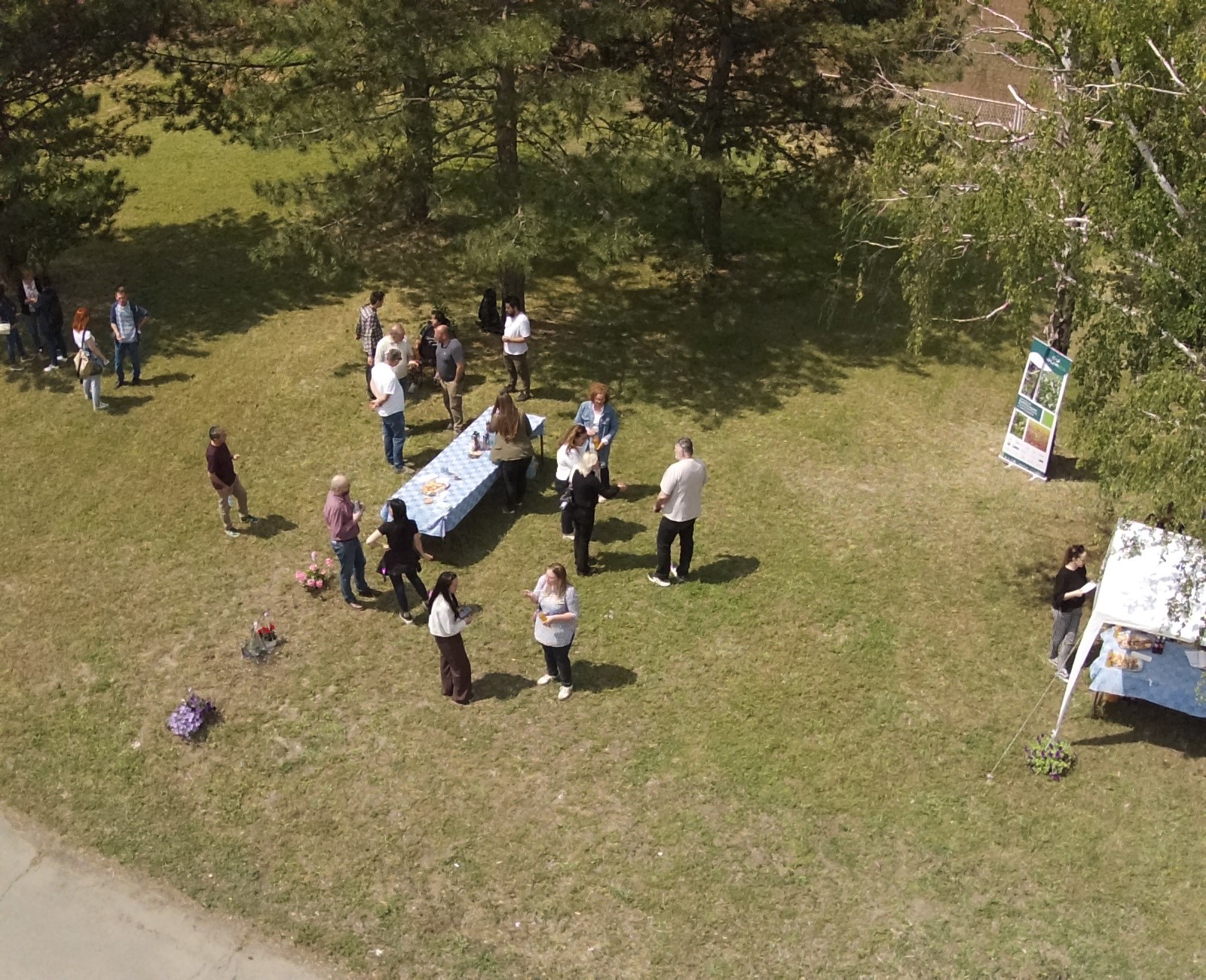Serbia demo event aerial view